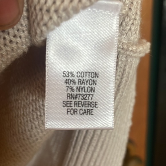 •CROFT & BARROW•TAN 3/4 SLEEVE KNIT LIGHTWEIGHT SWEATER SIZE PETITE SMALL - Picture 7 of 7